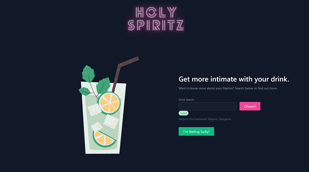 an image of Holy Spiritz (web application)