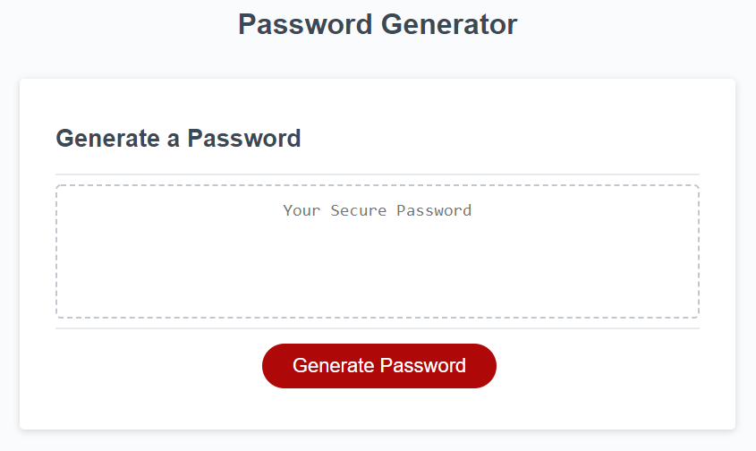 an image of the password generator web app